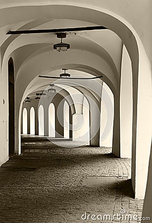 Corridor With Arches Royalty Free Stock Photo