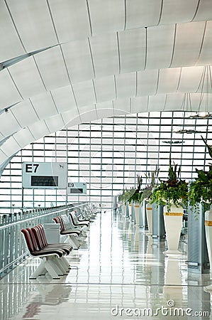 Corridor to the Gate at Suvarnabhumi Airport