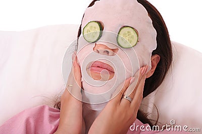 Cosmetic mask with cucumber