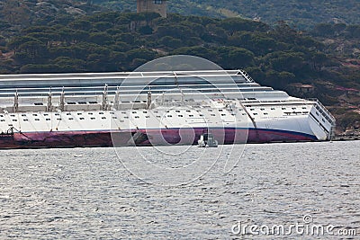 Costa Concordia Cruise Ship after Shipwreck