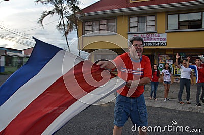 Costa Rica celebrates: People take the streets after quallifiying to quarter finals on Brasil 2014 world cup