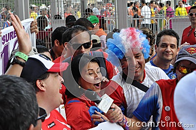 Costa Rica football fans celebrating