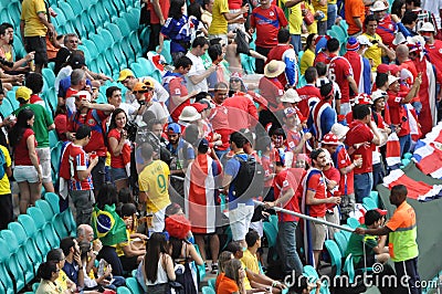 Costa Rica soccer fans at Arena Fonte Nova