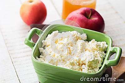 Cottage cheese, apples, honey