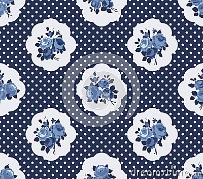 Cottage chic roses pattern