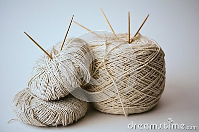 Cotton yarn with needles
