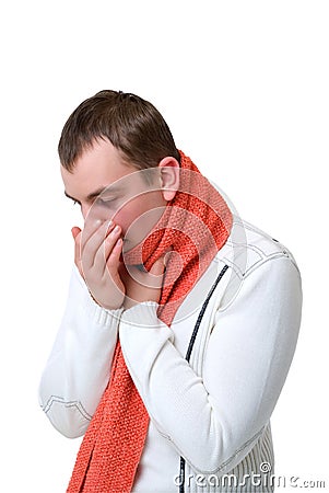 Coughing Sick Man Royalty Free Stock 