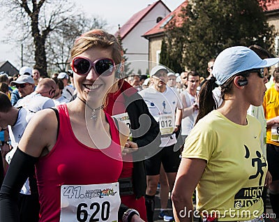 Counting minutes to start of Marathon in Poland