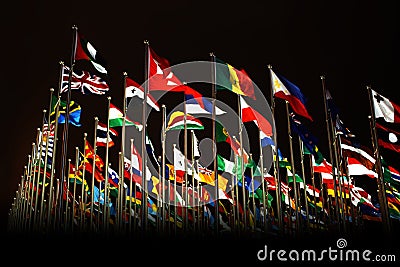 Countries flags in Shanghai World Expo