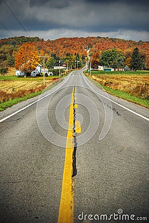 Country road with fall colors