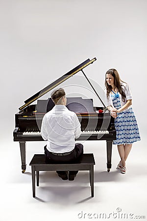 Couple with baby Grand piano 2