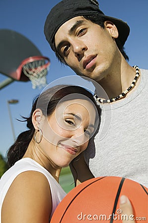 Couple at Basketball Court.