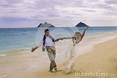 Couple dancing on the beach