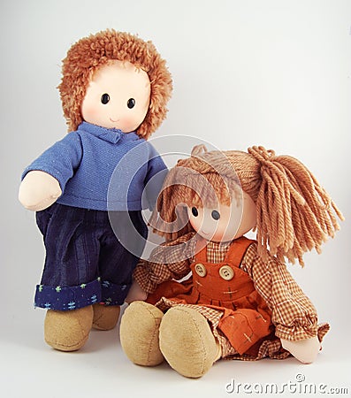 A Couple dolls, Rag Doll, Fabric Doll