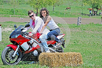 Couple on a motorbike