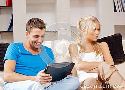 Couple with tablet PC