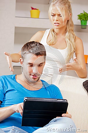 Couple with tablet PC