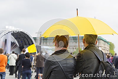 Couple with umbrella