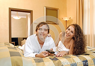 Couple watching tv