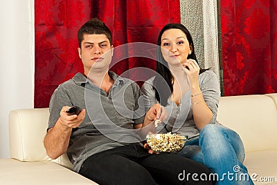 Couple watching tv
