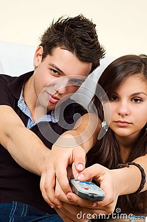 Couple watching TV