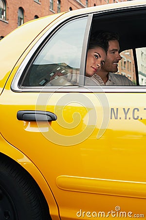 Couple In Yellow Taxi