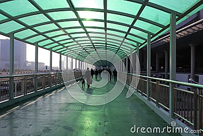 Covered bridge of high speed train station