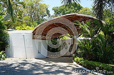 Covered entrance made with bamboo