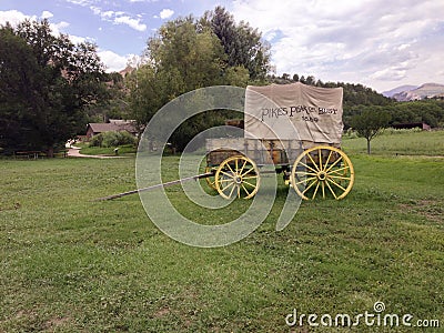 Covered wagon at Rock Ledge Ranch