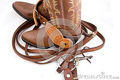 Cowboy boots and reins