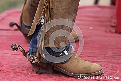 Cowboys boots with spurs