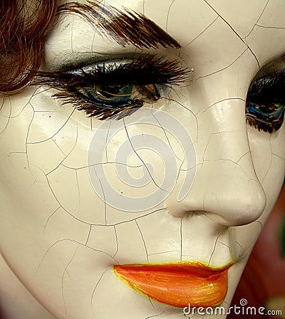 Cracked Female Mannequin Face