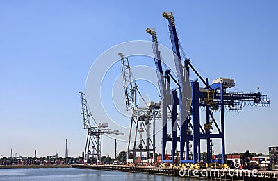 Cranes in Rotterdam port, the Netherlands