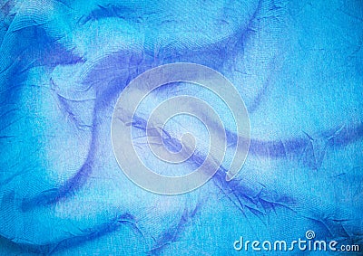 Creased cloth blue background