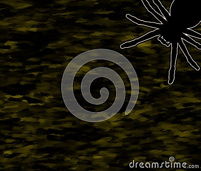 Creepy Crawler Black Spider on Dark Background