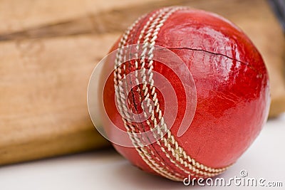 Cricket ball and bat