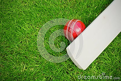 Cricket bat and ball