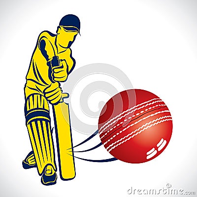 Cricket player hit the ball