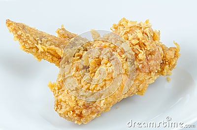 Crispy fried chicken wing on