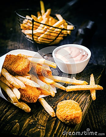 Crispy golden deep fried fish and chips