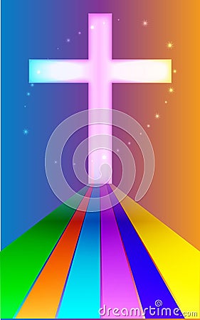 Cross with Rainbow of the Promise