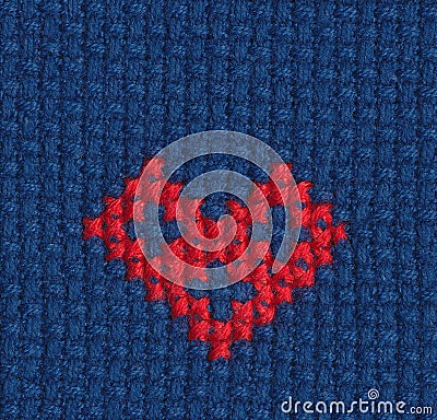 Cross-stitched heart