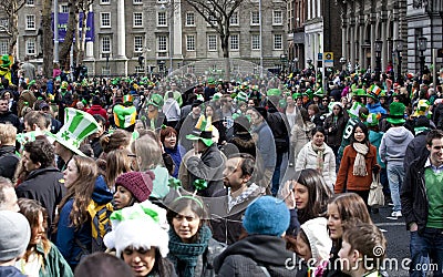 Crowd in Dublin on St. Patrick s Day