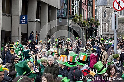 Crowd in Dublin on St. Patrick s Day