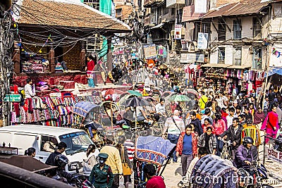 Crowded streets of kathmandu