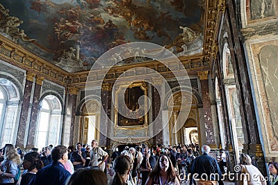 Crowded Versailles Palace Interior