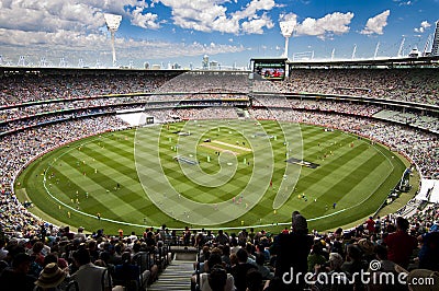 Crowds enjoy during match break at MCG