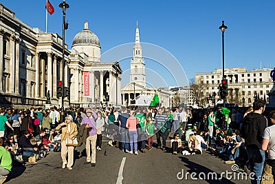 Crowds of People in Trafalgar Square