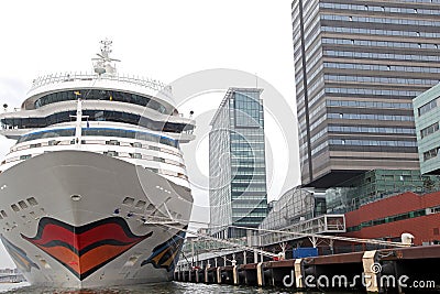 Cruise ship AIDAsol in the Amsterdam port, Netherlands