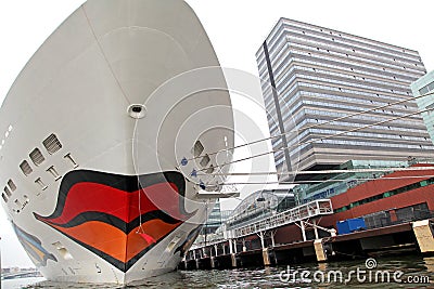 Cruise ship AIDAsol in the Amsterdam port, Netherlands